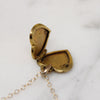 Engraved Leaves & Pinstripes Gold Filled Heart Locket