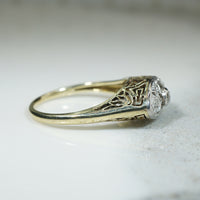 Platinum on Gold Beautiful Diamond Set Ring