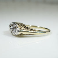 Platinum on Gold Beautiful Diamond Set Ring