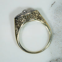 Platinum on Gold Beautiful Diamond Set Ring