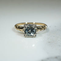 Vining Vintage Aquamarine 2-tone Solitaire