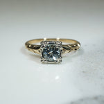 Vining Vintage Aquamarine 2-tone Solitaire