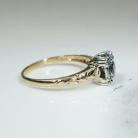 Vining Vintage Aquamarine 2-tone Solitaire
