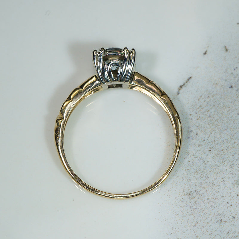 Vining Vintage Aquamarine 2-tone Solitaire