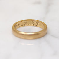 Handsome Edwardian 18k Gold Half Round Band