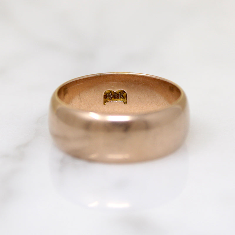 Rosy 14k Gold Wide Band Size 6 by Bowden & Co.