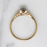 Graceful Sapphire Engagement Ring with Engraved Flowers