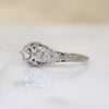 Holly Leaves White Gold Filigree & Diamond Engagement Ring