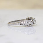 Holly Leaves White Gold Filigree & Diamond Engagement Ring