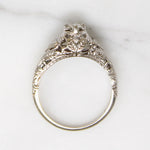Holly Leaves White Gold Filigree & Diamond Engagement Ring