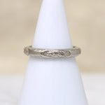 Lush Dogwood Blossom 18k White Gold Band