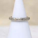 Lush Dogwood Blossom 18k White Gold Band
