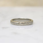 Lush Dogwood Blossom 18k White Gold Band