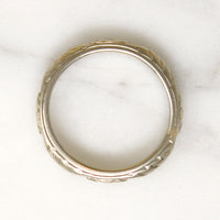 Lush Dogwood Blossom 18k White Gold Band