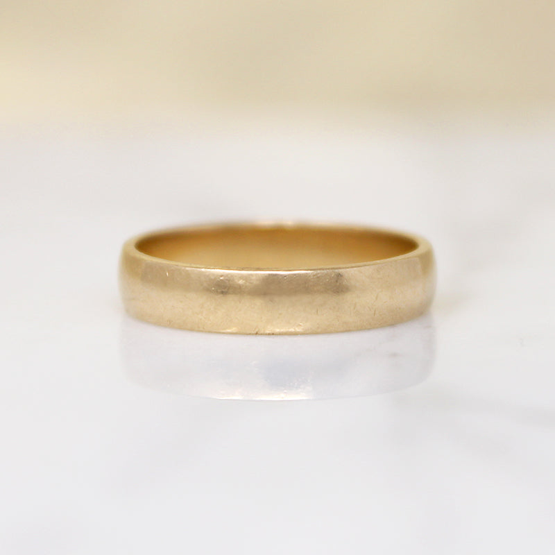 Handsome Light Half Round Gold Band 