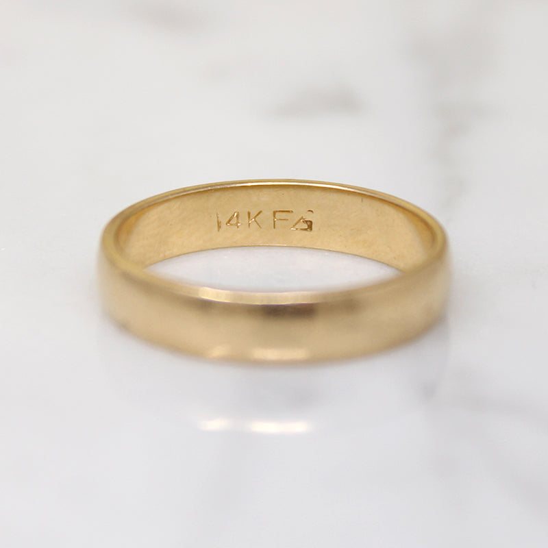 Handsome Light Half Round Gold Band 