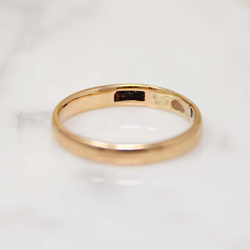 Art Deco Era 14k Gold Half Round Band Size 7.25