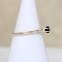 Velvety Blue Sapphire in Classic Solitaire Ring