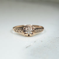 Pretty Gold Old Mine Cut Diamond 19thc Ring