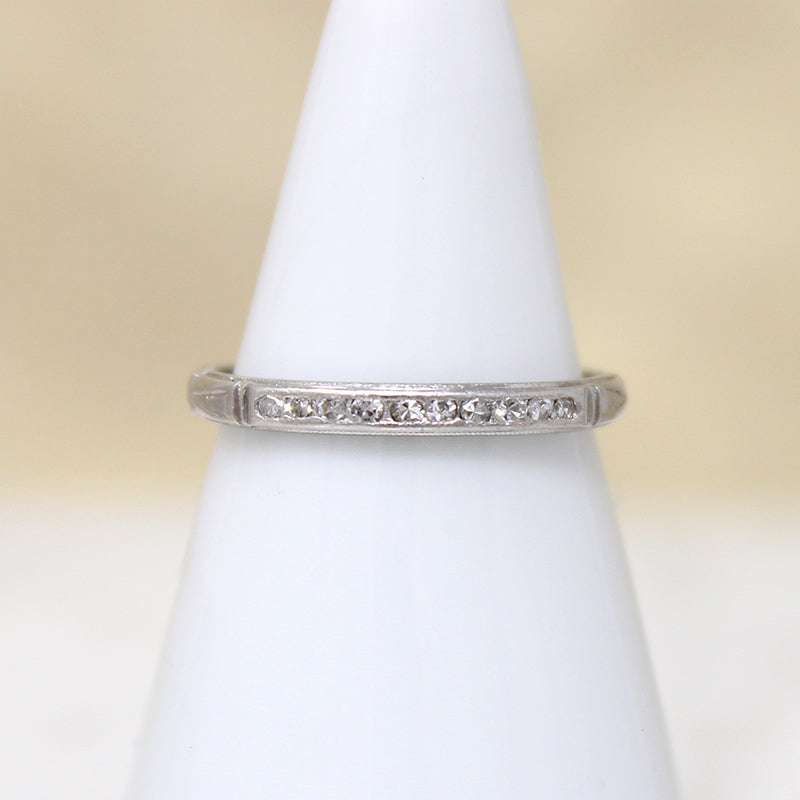 Belle's Beauty Diamond & Engraved Platinum Band