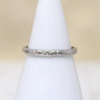 Belle's Beauty Diamond & Engraved Platinum Band