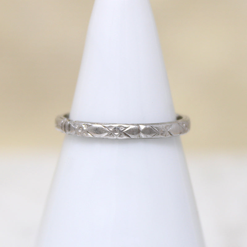 Belle's Beauty Diamond & Engraved Platinum Band