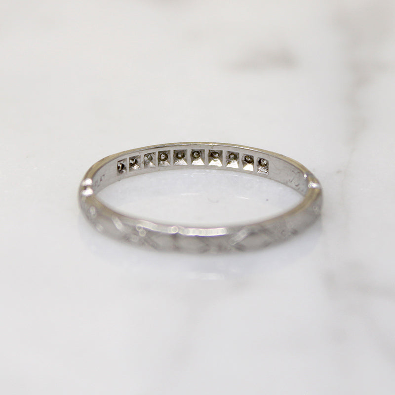 Belle's Beauty Diamond & Engraved Platinum Band