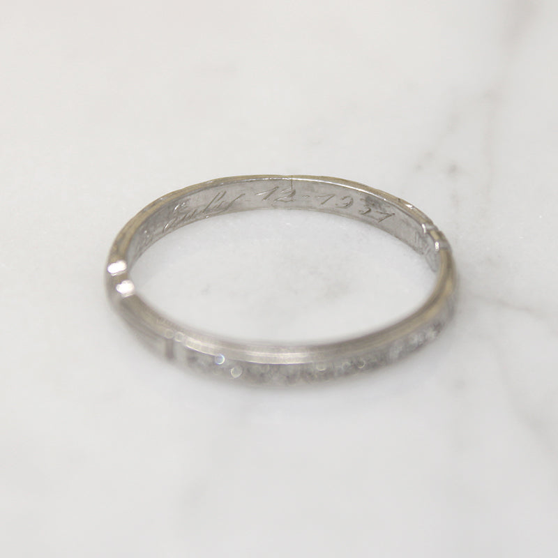 Belle's Beauty Diamond & Engraved Platinum Band