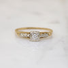Two-Tone Gold Retro Diamond Solitaire Ring