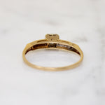 Two-Tone Gold Retro Diamond Solitaire Ring