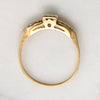 Two-Tone Gold Retro Diamond Solitaire Ring