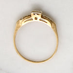Two-Tone Gold Retro Diamond Solitaire Ring
