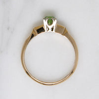 Demantoid Garnet in Retro Engagement Ring
