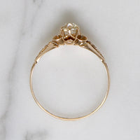 Victorian Old Mine Cut Diamond Floral Solitaire Ring