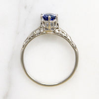 Elegant Sapphire & Platinum Solitaire Engagement Ring