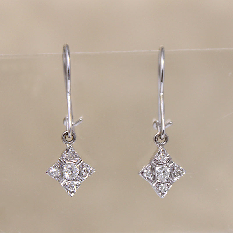 Starry Little Diamond Drop Earrings