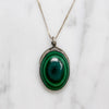 Brilliant Malachite Bull's Eye in Sterling Pendant