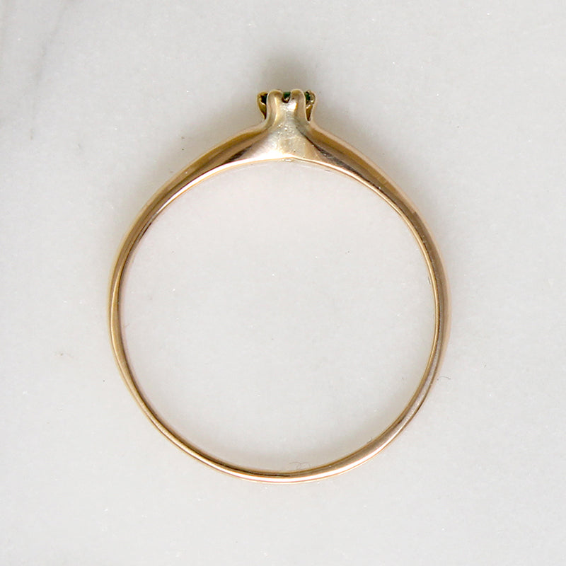 Dainty Emerald & Gold Solitaire Ring