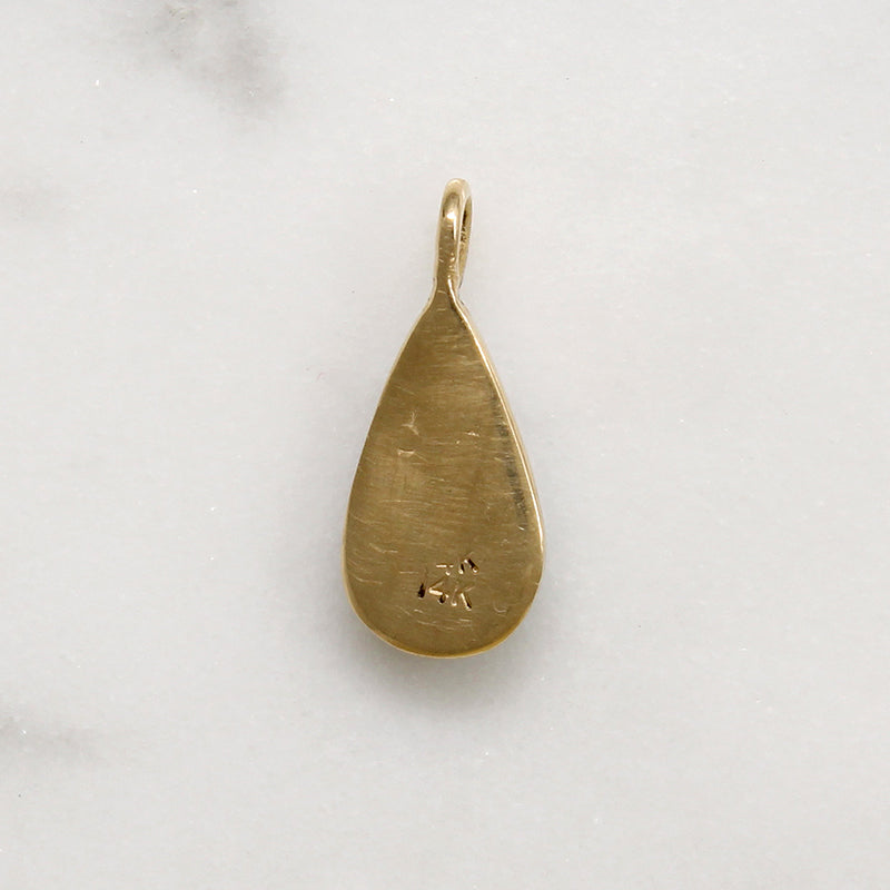 Fiery Pale Lavender Opal Teardrop & 14k Gold Pendant