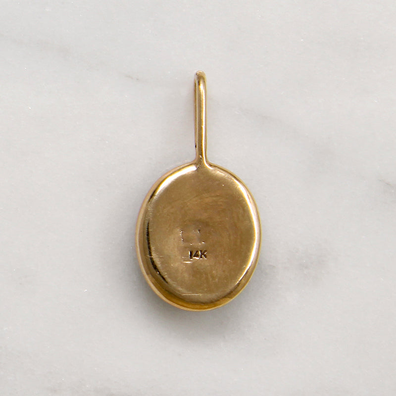 Otherworldly Black Opal & 14k Gold Pendant