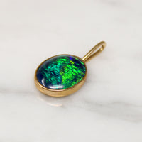 Otherworldly Black Opal & 14k Gold Pendant