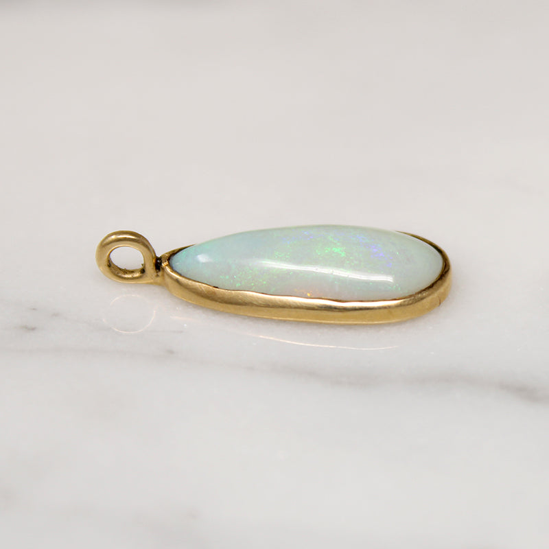 Shimmering Opal Tear Drop in 14k Gold Pendant