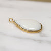 Iridescent White Opal Drop in 14k Gold Pendant
