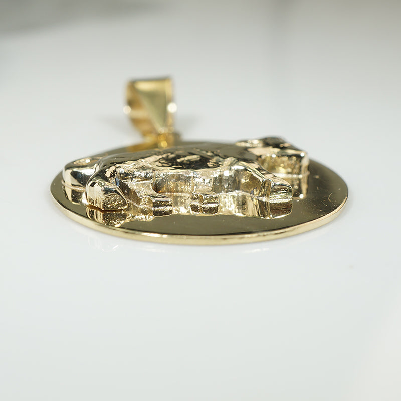Chunky Hip 70s 14k Gold Taurus Pendant