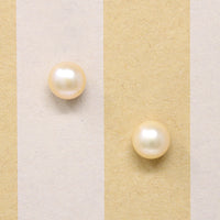 Golden Freshwater Pearl & Steel Stud Earrings