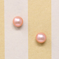 Romantic Pink Freshwater Pearl & Steel Stud Earrings