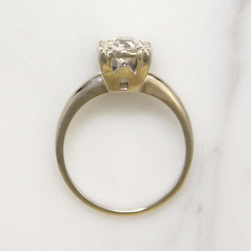 Brilliant .71ct Old European Cut Retro Solitaire Ring