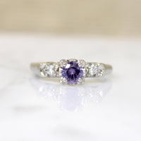Pretty Purple Amethyst & White Gold Engagement Ring