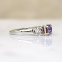 Pretty Purple Amethyst & White Gold Engagement Ring