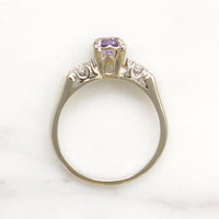 Pretty Purple Amethyst & White Gold Engagement Ring